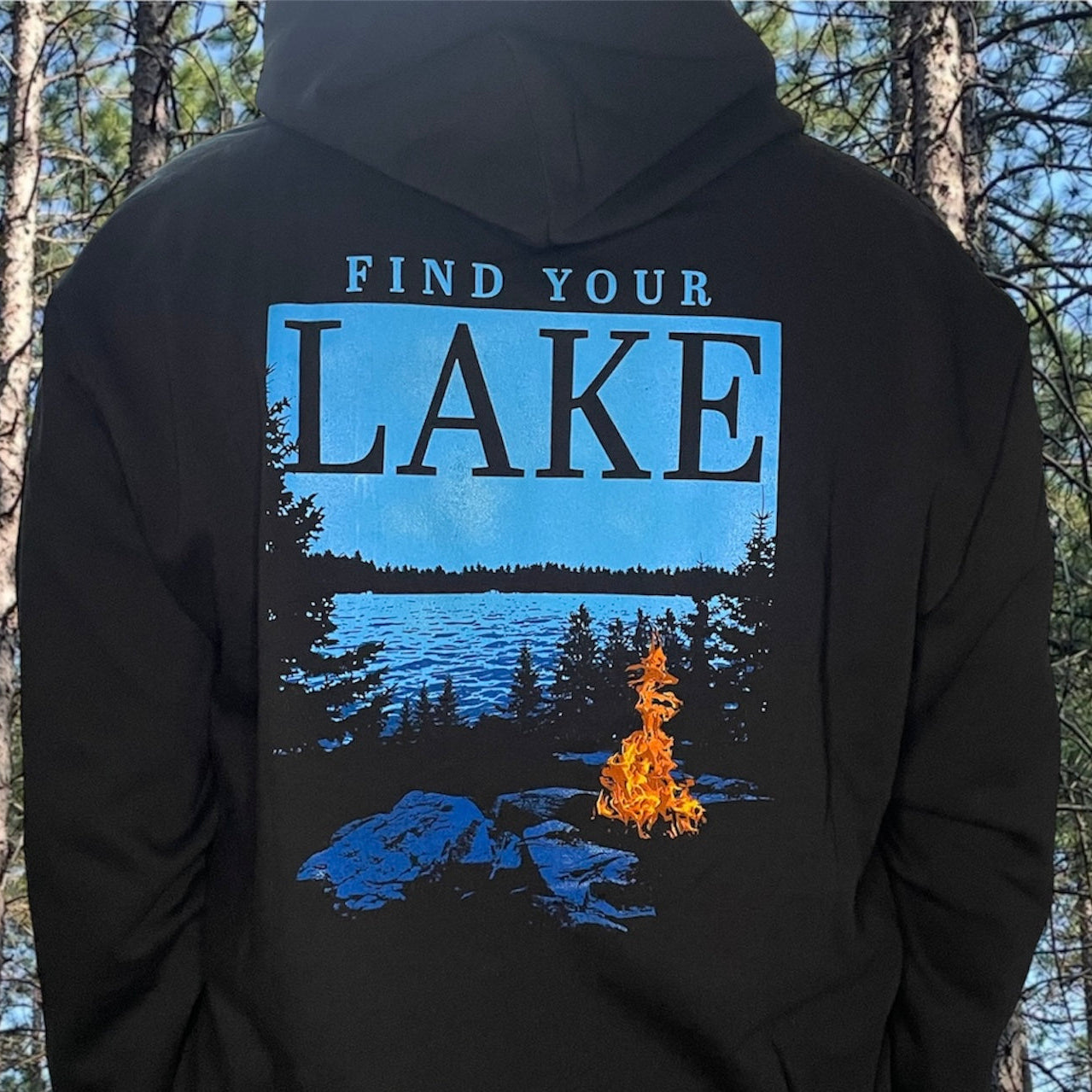 FIND YOUR LAKE CAMPFIRE HOODIE (UNISEX)