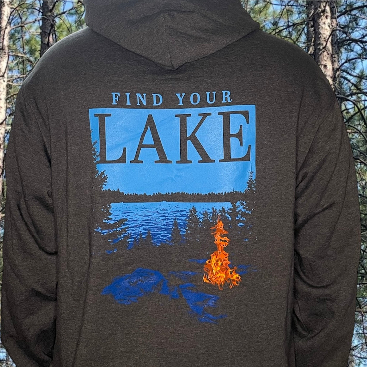FIND YOUR LAKE CAMPFIRE HOODIE (UNISEX)