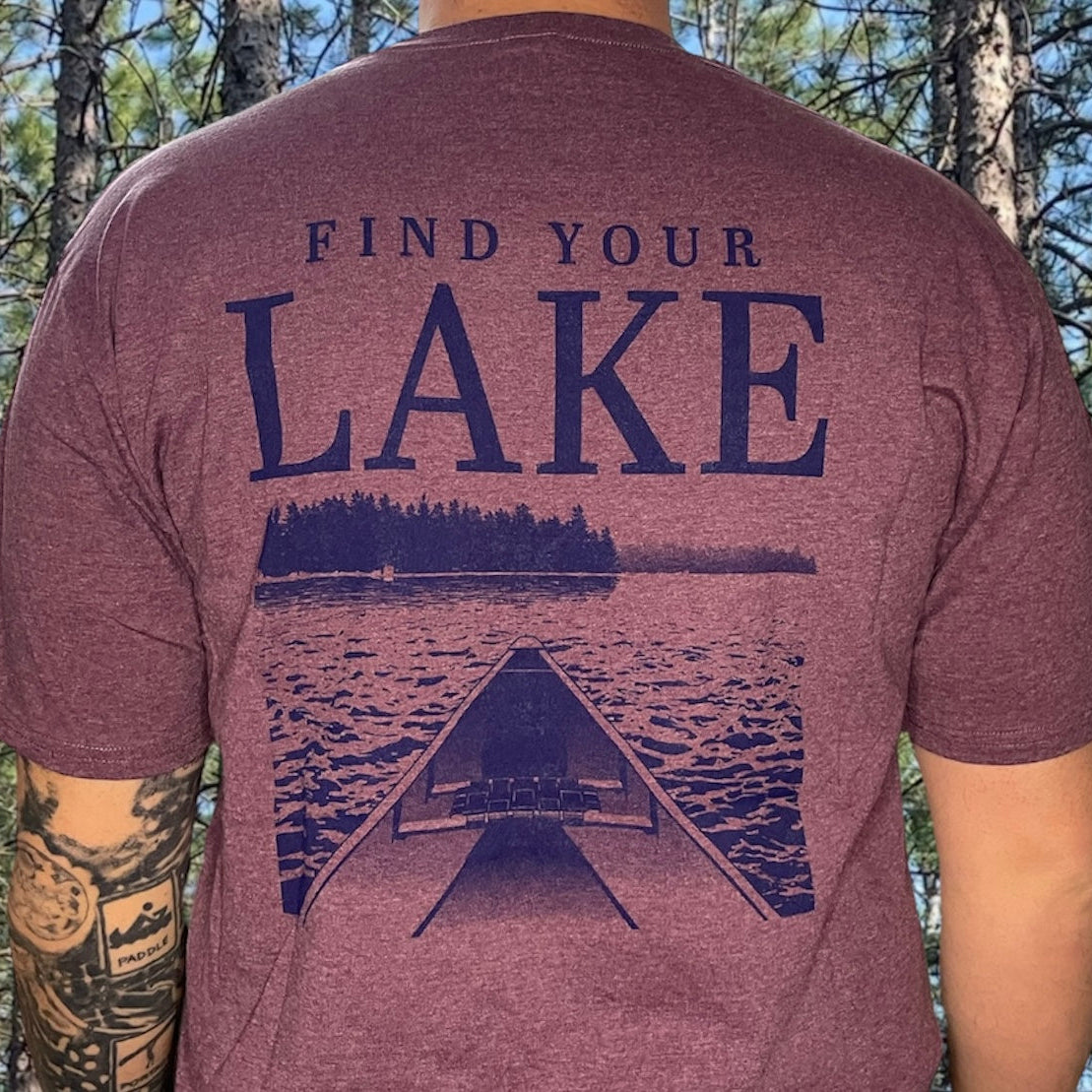 FIND YOUR LAKE CANOE TEE (UNISEX) EGGPLANT