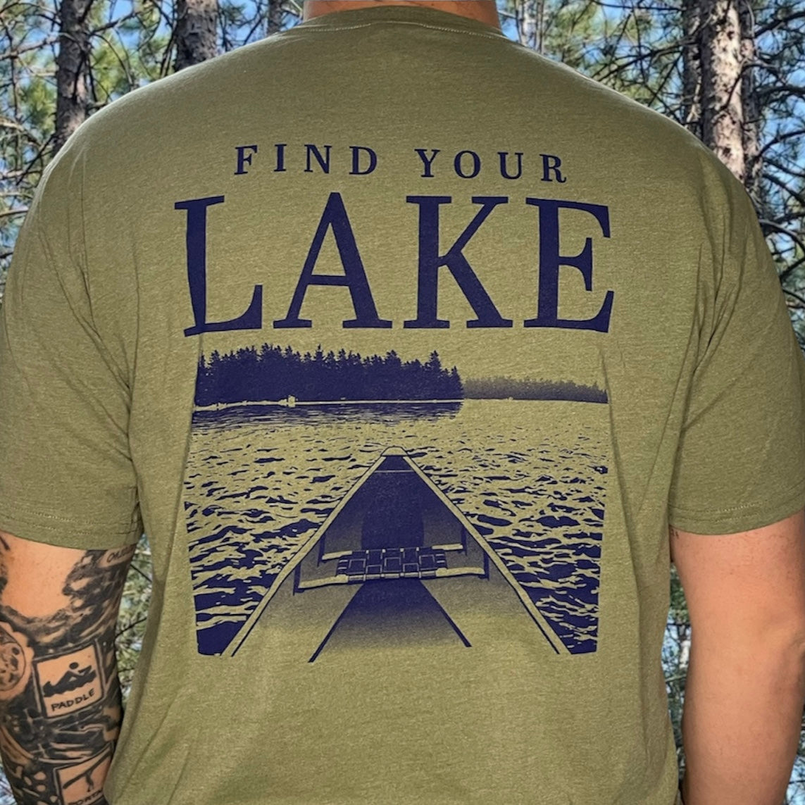 FIND YOUR LAKE CANOE TEE (UNISEX) MILITARY