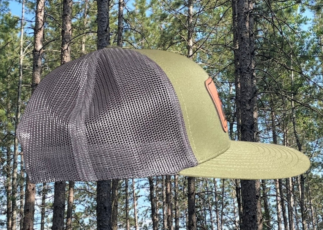 LEATHER PATCH TREE LINE TRUCKER
