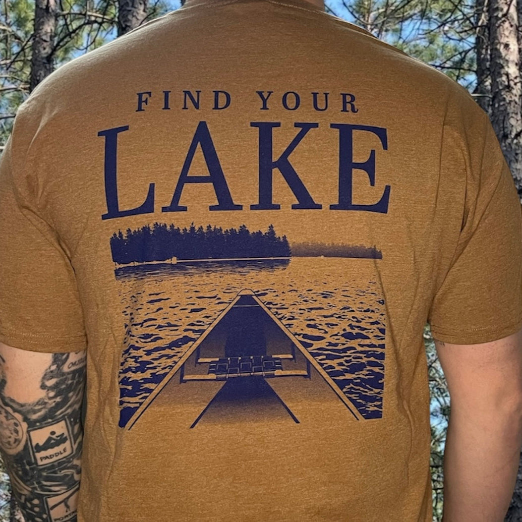 FIND YOUR LAKE CANOE TEE (UNISEX) CARAMEL
