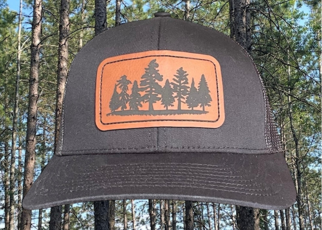 LEATHER PATCH TREE LINE TRUCKER