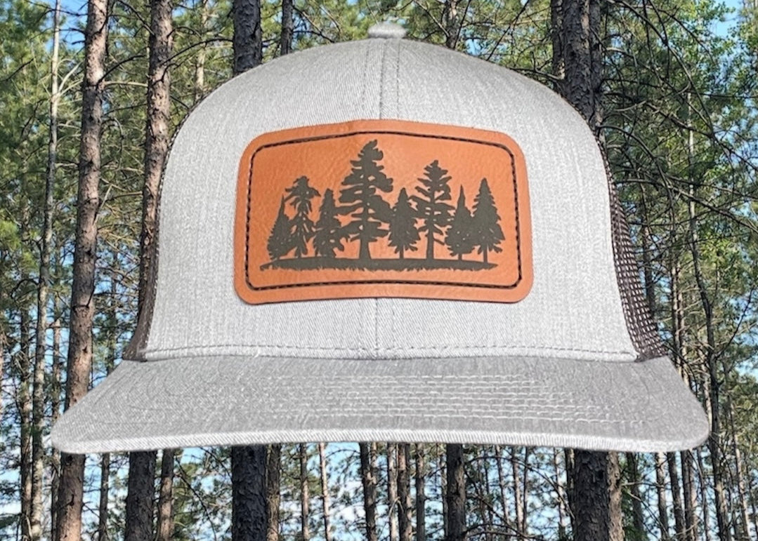 LEATHER PATCH TREE LINE TRUCKER