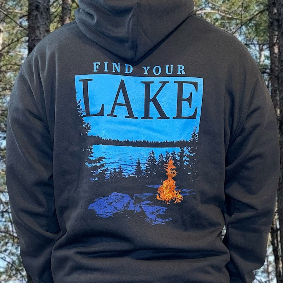 FIND YOUR LAKE CAMPFIRE HOODIE (UNISEX) NAVY